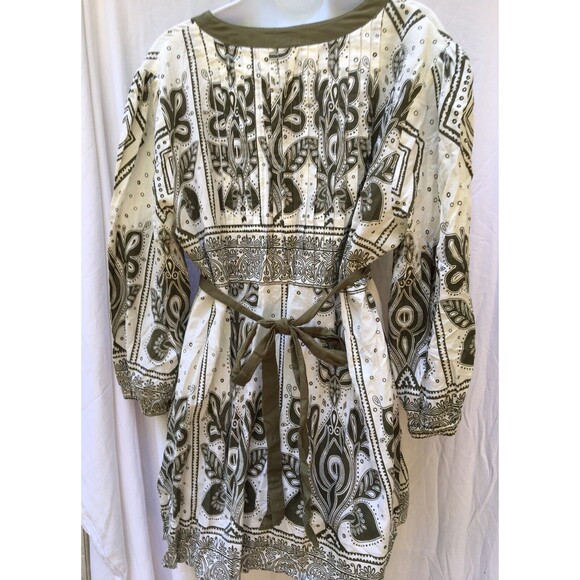 Venezia Plus 18-20 Green White Kimono Style  Tunic Shirt - Picture 6 of 7